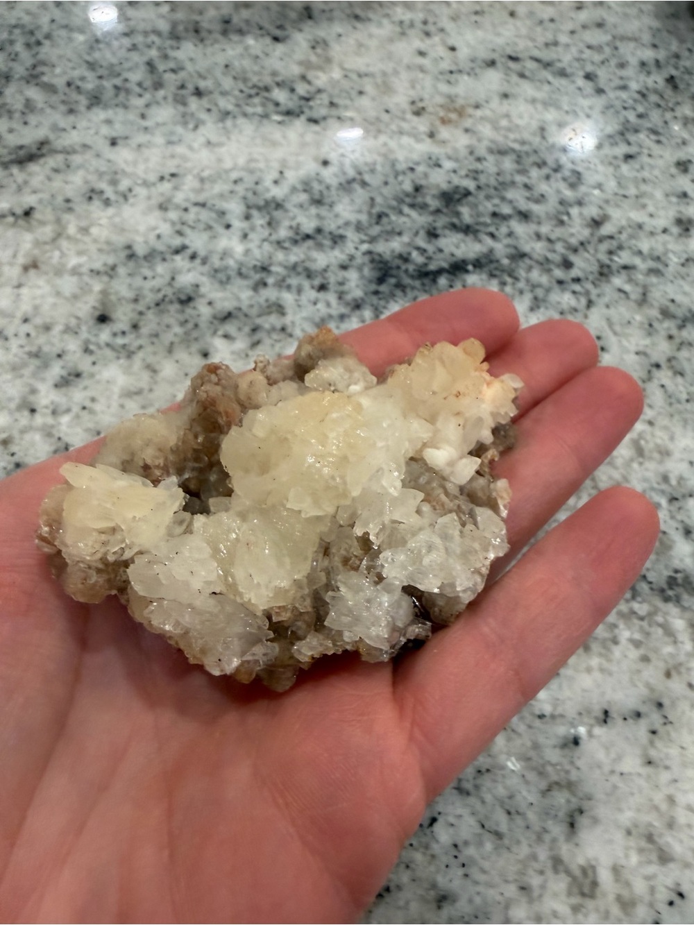 Natural White & Tan Crystal Cluster Decorative Accent